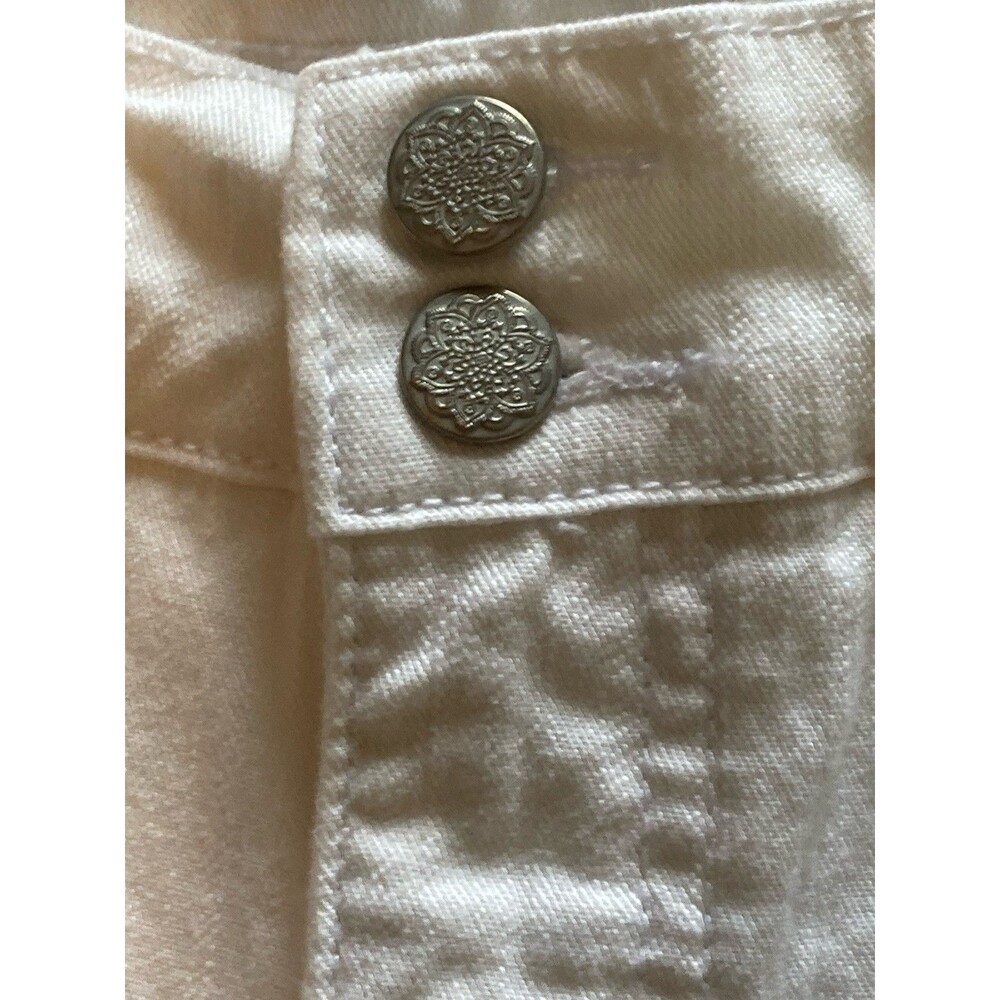 Gloria Vanderbilt Gabby Skimmer Size 12 White Denim Embellished Good Condition - Picture 7 of 16